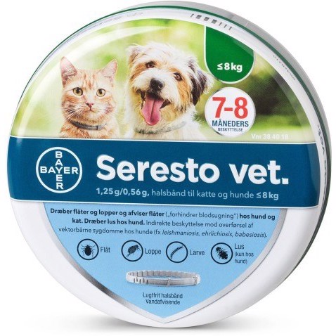 Billede af Seresto Vet loppehalsbånd til hunde under 8 kg hos Hundefoder.dk