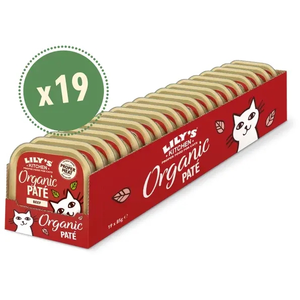 Lilys Kitchen Paté Cat Organic Beef, 19x85g