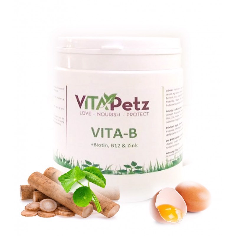 Se Vitapetz Vita-B + biotin, B12, Zink, 350g hos Hundefoder.dk