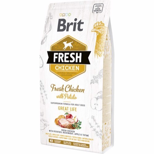 Billede af Brit Fresh Chicken Adult, 12 kg hos Hundefoder.dk