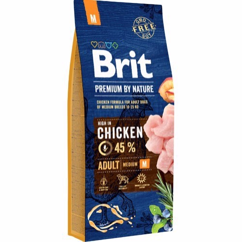 Se Brit Premium By Nature Chicken Adult, 15 kg hos Hundefoder.dk