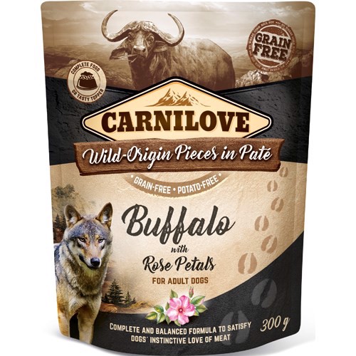 Se Carnilove Pouch Pate Bøffel, 300g hos Hundefoder.dk