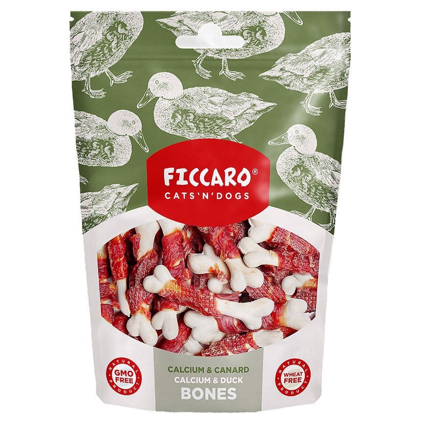 Billede af FICCARO Calcium & Duck Bones, 100g hos Hundefoder.dk