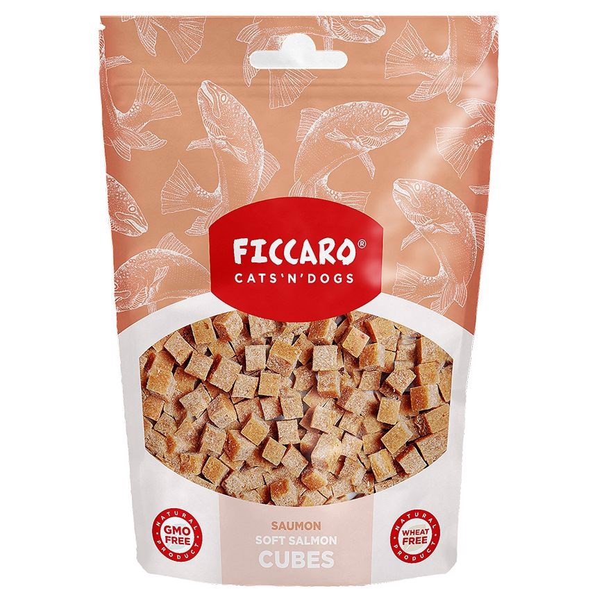 Billede af FICCARO Soft Salmon Cubes, 100g hos Hundefoder.dk
