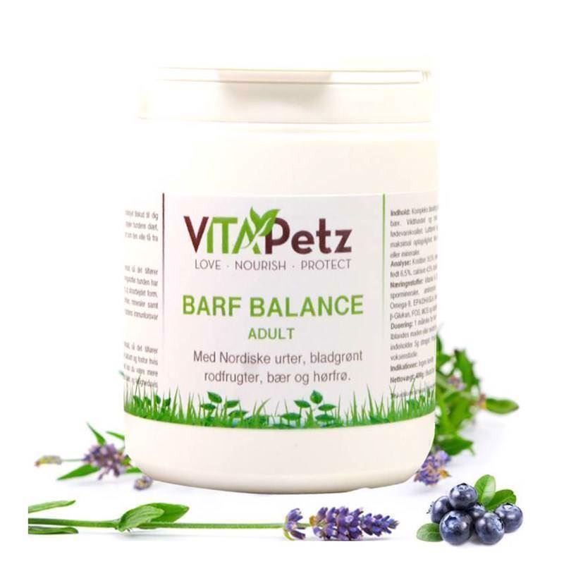 Se VitaPetz BARF Balance Adult, urtetilskud, 400 gr. hos Hundefoder.dk