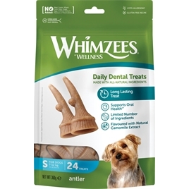 Whimzees Antler S, 24 stk, 360g