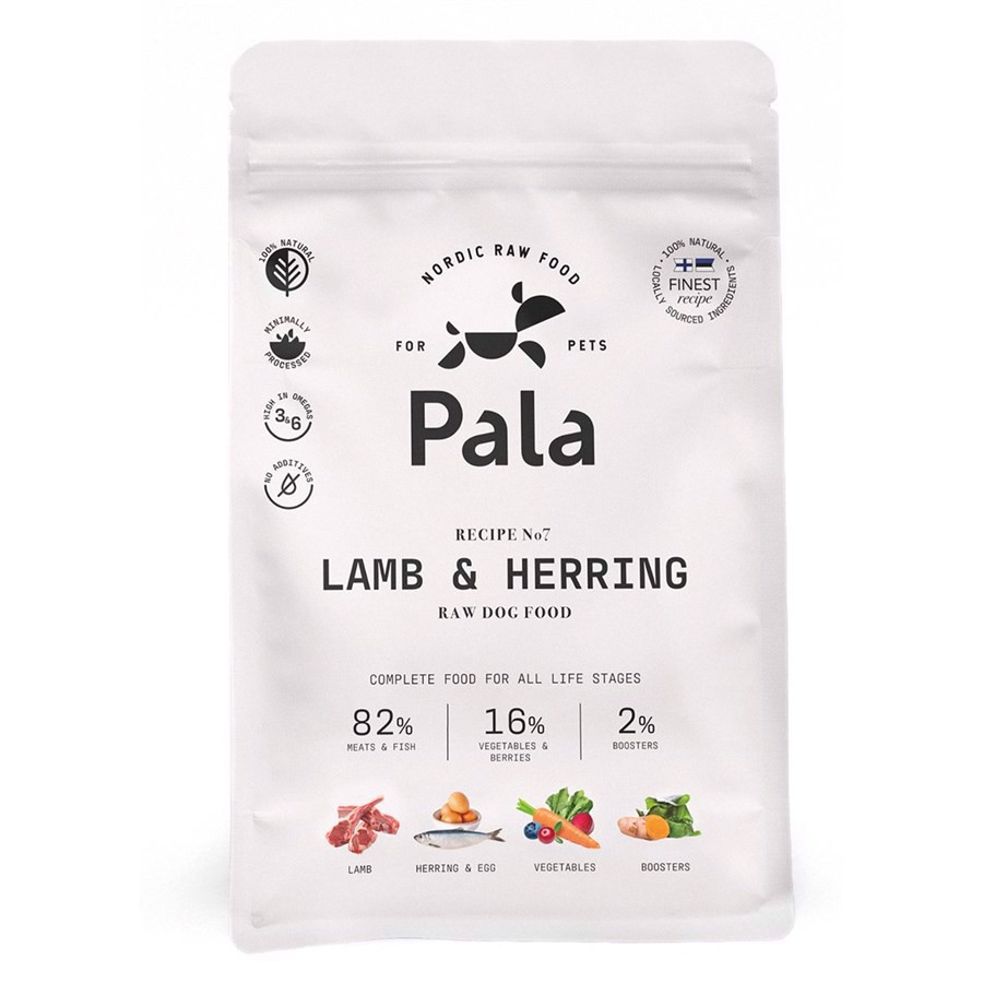 Se Pala Raw Dog Food Lamb & Herring, 1 kg hos Hundefoder.dk