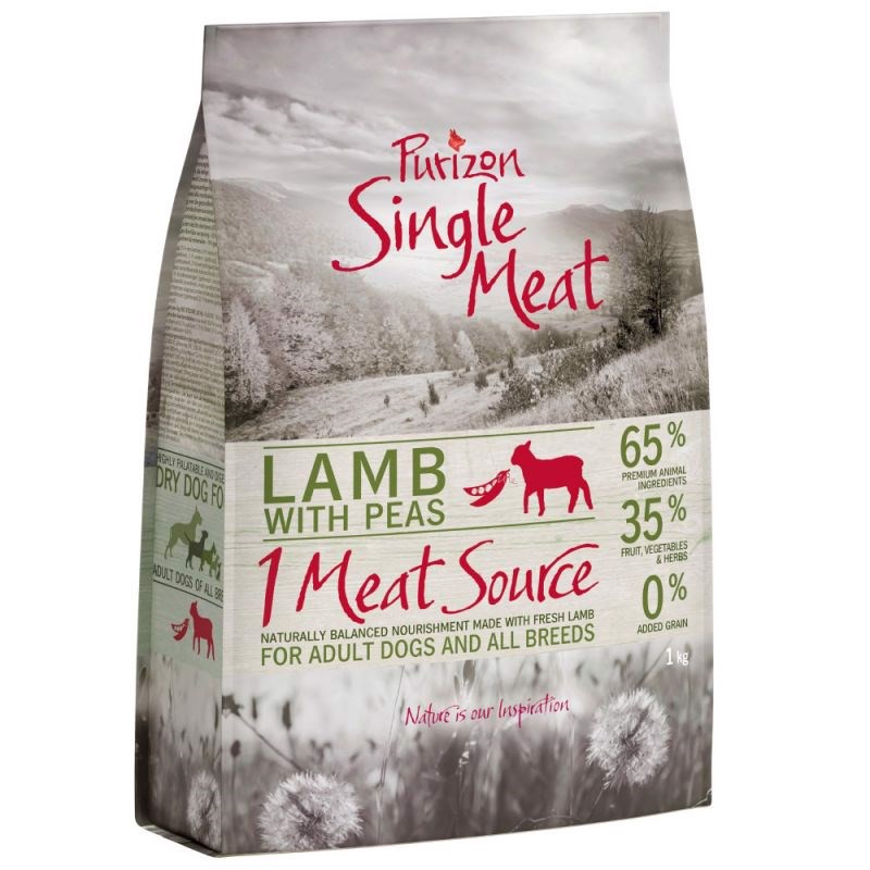 Purizon Single Meat Adult Lam med ærter, 12 kg