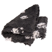 Vetbed med stof bund, grå med poter, medium, 75x100 cm