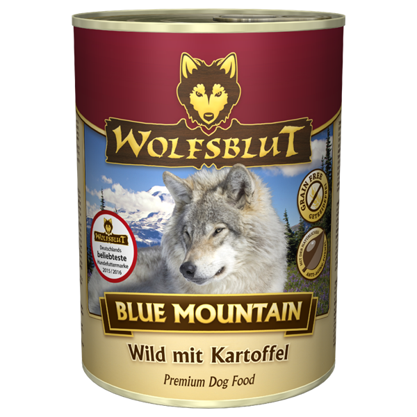 Se WolfsBlut Blue Mountain Adult dåsemad, 395g hos Hundefoder.dk