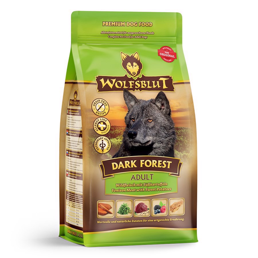 Se Wolfsblut Dark Forest Adult med vildt, 500 g hos Hundefoder.dk