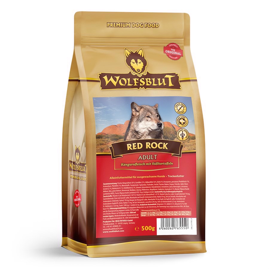 WolfsBlut Red Rock Adult hundefoder, 500 g