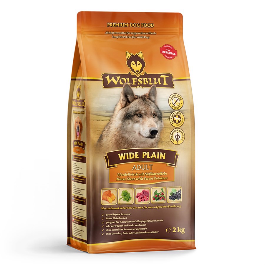 Se Wolfsblut Wide Plain Adult, 2 kg hos Hundefoder.dk