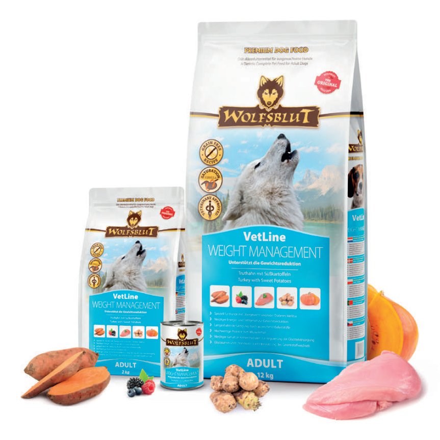 Wolfsblut Vetline Hundefutter Sparpaket – 2x2kg Weight Management, Getreidefrei, Hoher Fleischanteil